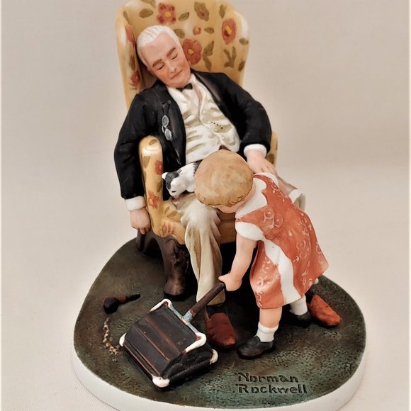 Norman Rockwell Grandpa's Guardian Sculpture No.2650  | Color: Multicolored | - Picture 1 of 6
